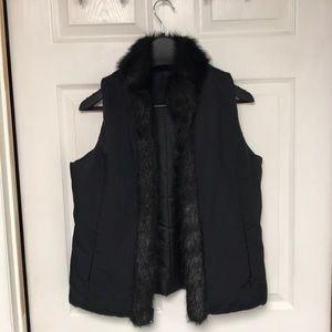 Faux fur trimmed jacket/vest